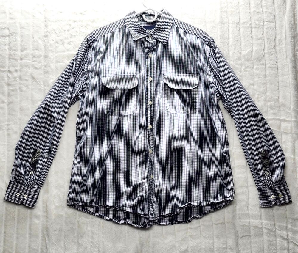 41 51 New York London Men’s Paisley Button Down Shirt Long Sleeve Size Large